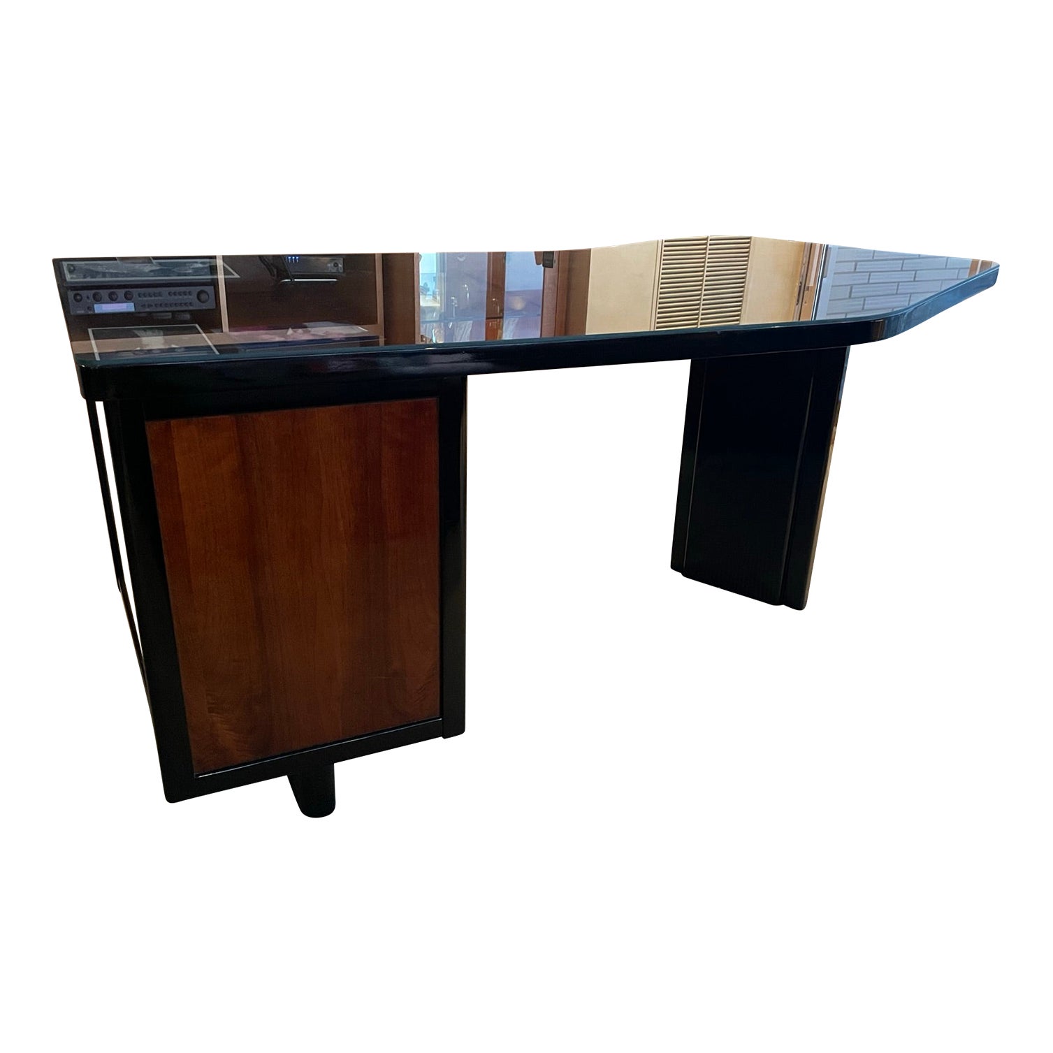 Antique Art Deco Angled Office Desk / Table | Chairish