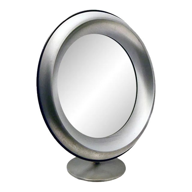 Brushed Steel Vanity Mirror from Missaglia, 1970s For Sale