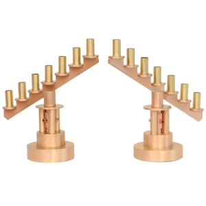 Mid-Century Modern Bronze, Brass and Copper Candelabras Pair Of