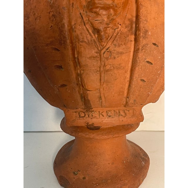 19 th c antique terracotta bust of Charles Dickens.