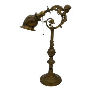 Late 19th Century French Brass Figural Desk Lamp