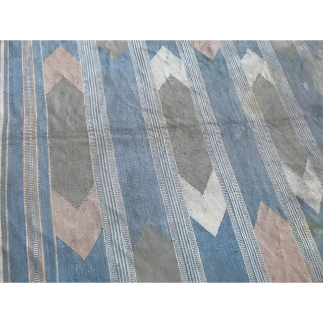 Beige Vintage Indian Flat-Woven Rug, 1980s For Sale - Image 8 of 10