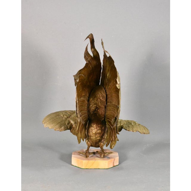 Large French Cockerel Rooster in Brass, 1950s For Sale - Image 11 of 13
