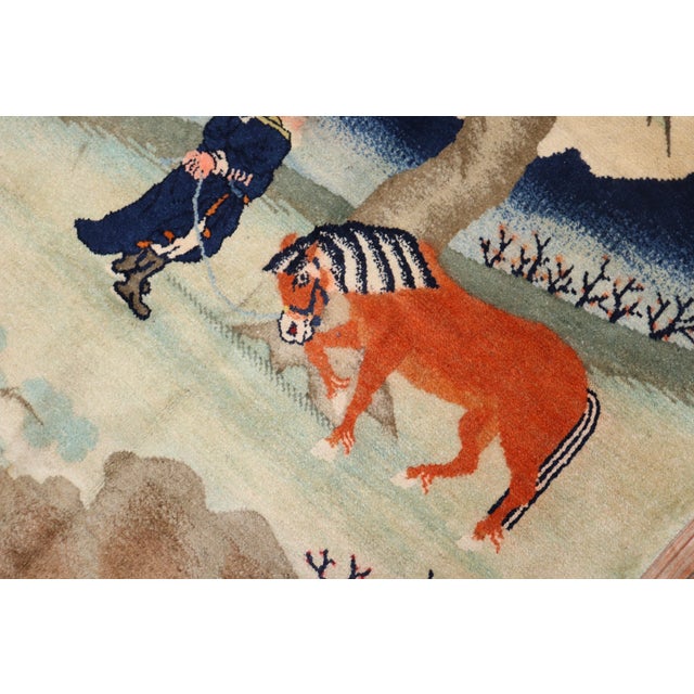 Early 20th Century Early 20th Century Tibetan Pictorial Throw Rug - 2'5" x 5' For Sale - Image 5 of 8