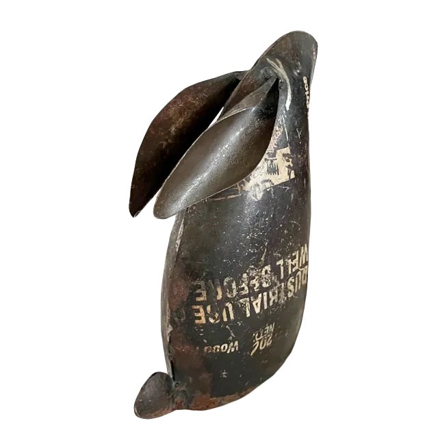 1970s Découpage Folk Art Tin Rabbit For Sale - Image 4 of 5