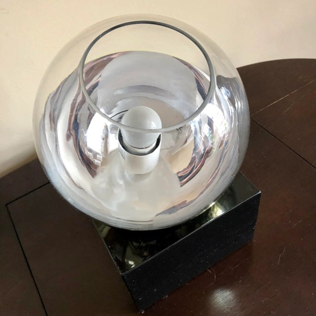 Mid-Century Modern Black Gold Eyeball Table Lamp For Sale - Image 3 of 8