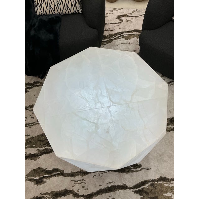 Contemporary Handmade Diamond Shape White Onyx Coffee Table For Sale - Image 3 of 5