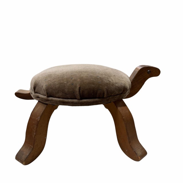 Farmhouse Vintage Turtle Footstool For Sale - Image 3 of 9