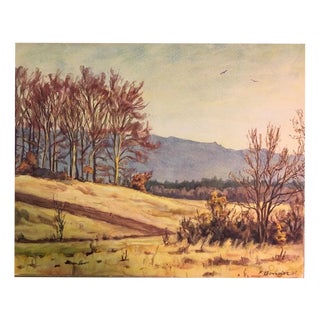 Bender Fritz, Erdbach Breitscheid Central Hesse Landscape, 1961, Oil on Canvas For Sale