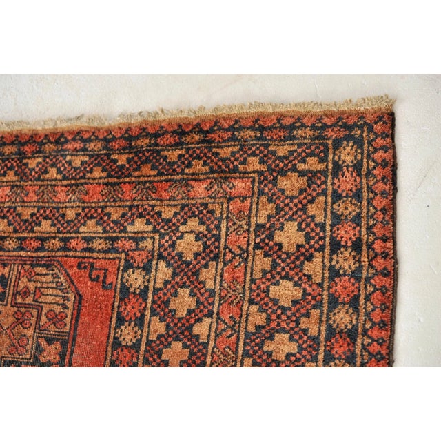 Textile Ersari Burnt Orange, Copper, Rust, Camel & Indigo Square Rug - 8.7 x 9.2 For Sale - Image 7 of 13