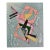 Vintage 1980s Memphis Style 3d Abstract Geometric Mixed Media Combine Painting For Sale