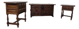 Spanish Chest & 2 Chests of Drawers, 1960s, Set of 3