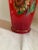Vintage Norleans Red Hand Painted Cylinder Glass Vase Sunflower Floral Italy 22k Gold Accent For Sale In Atlanta - Image 6 of 13