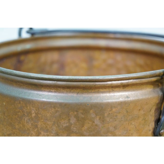 Antique Dovetailed Hammered Copper Stock Pot Cauldron Cooking Kettle Bucket 8.5" For Sale - Image 12 of 13
