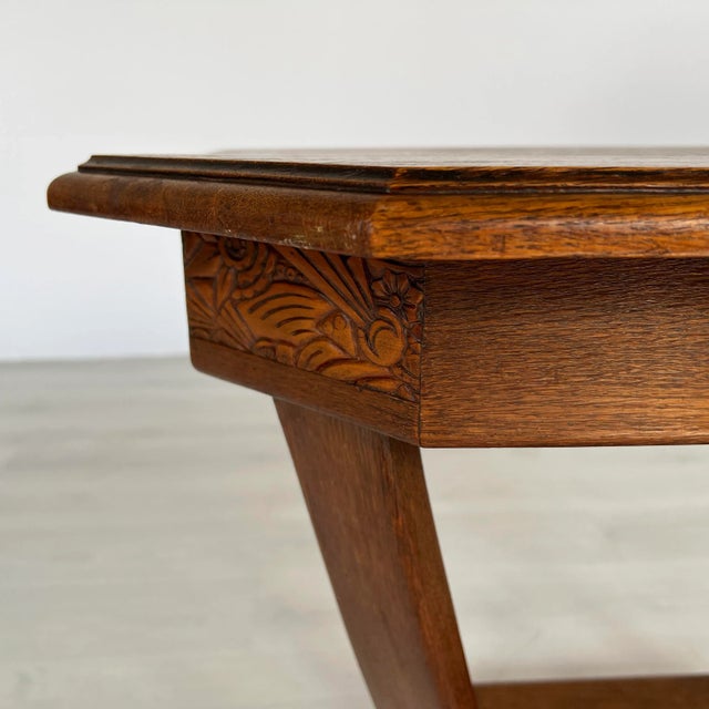 Wood Art Deco Pedestal Side Table For Sale - Image 7 of 9