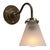 Mid-Century Modern English Frosted Glass and Brass Wall Lamp For Sale - Image 3 of 7