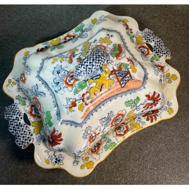 Ceramic Early 20th Century Ashworth Bros Hanley Rectangular Covered Vegetable Server For Sale - Image 7 of 10