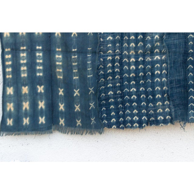 1990s Vintage African Moss "Sahelian Oasis" Indigo Throw For Sale - Image 5 of 8