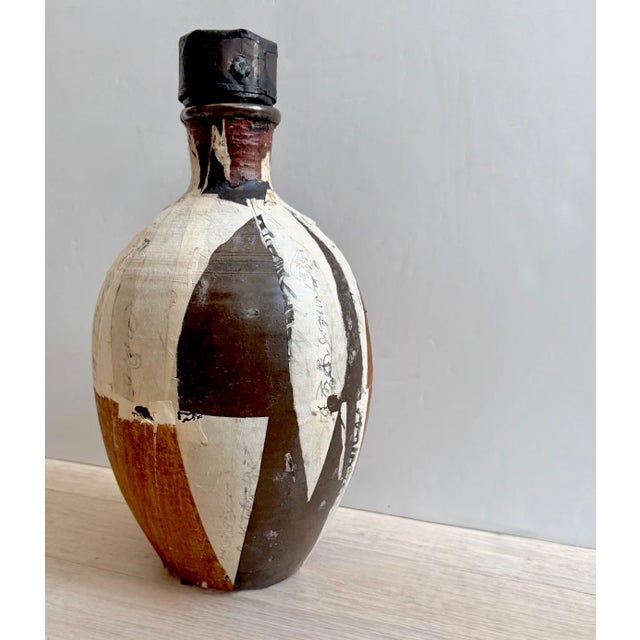 Circa 19th Century Wabi-Sabi Ceramic Paper Metal and Cork Tea Bottle or Vessel For Sale In New York - Image 6 of 15