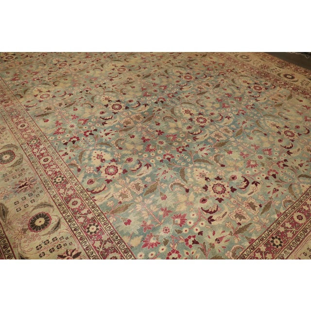 Green Antique Zabihi Collection Persian Meshed Oversize Carpet - 12'1" x 19'6" For Sale - Image 8 of 12