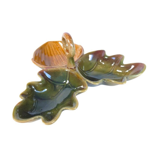 Sculptural Acorn & Oak Leaf Ceramic Divided Serving Dish For Sale - Image 12 of 16