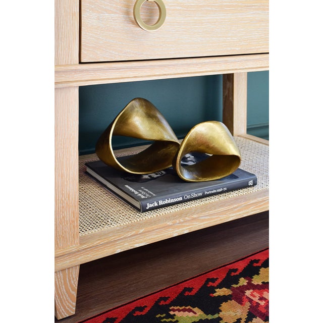 Abstract Matthew Izzo Home Ruben Large Abstract Textured Brass Metal Sculpture For Sale - Image 3 of 3
