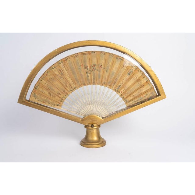 Wood Louis XV Fan Displayed in a Carved Wooden Stand, 18th Century For Sale - Image 7 of 8