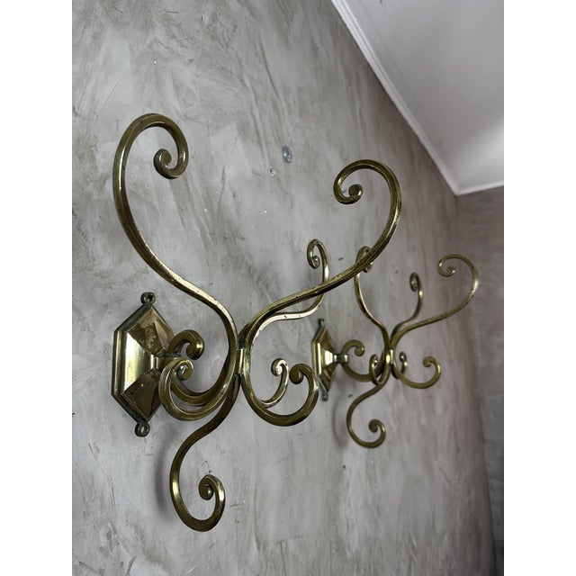 Metal Antique Brass Coat Hooks, 1900, Set of 2 For Sale - Image 7 of 13
