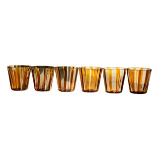 Short Drinking Glasses in Murano Glass by Mariana Iskra, Set of 6 For Sale
