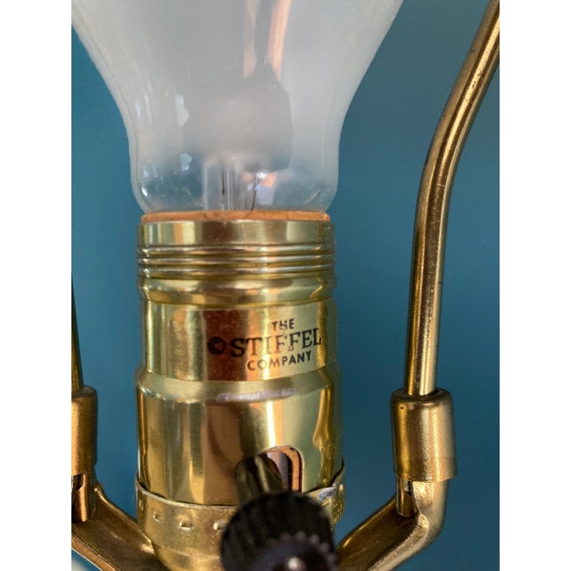Brass Mid-Century Stiffel Brass Table Lamp With Black Shade For Sale - Image 8 of 8