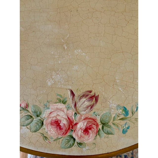 Vintage Demi-Lune Console Table With Applied Roses For Sale In San Francisco - Image 6 of 7