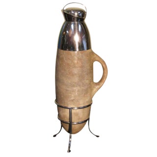 Vintage Aldo Tura Lacquered Goatskin Carafe on Stand For Sale
