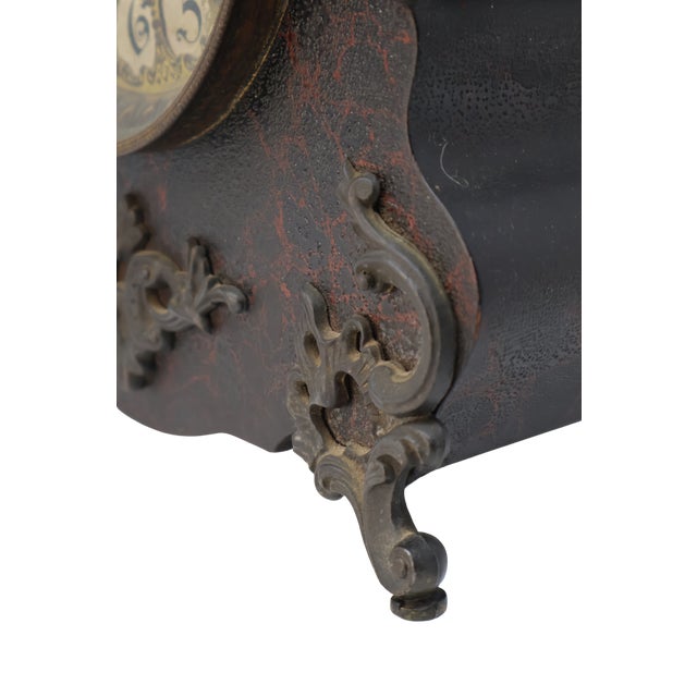 Antique Victorian Rococo Revival Mantel Clock With Ornate Cartouche Dial, Circa 1900 For Sale - Image 11 of 18