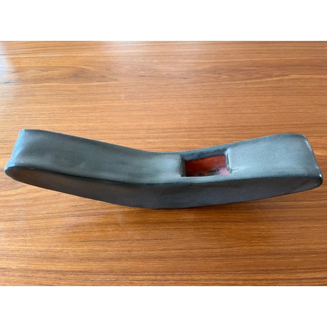 Mid Century Ceramic Boomarang Vase For Sale - Image 4 of 9