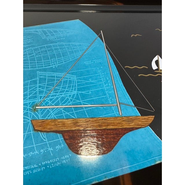 Black Vintage Nautical Serving Tray by Couroc For Sale - Image 8 of 13