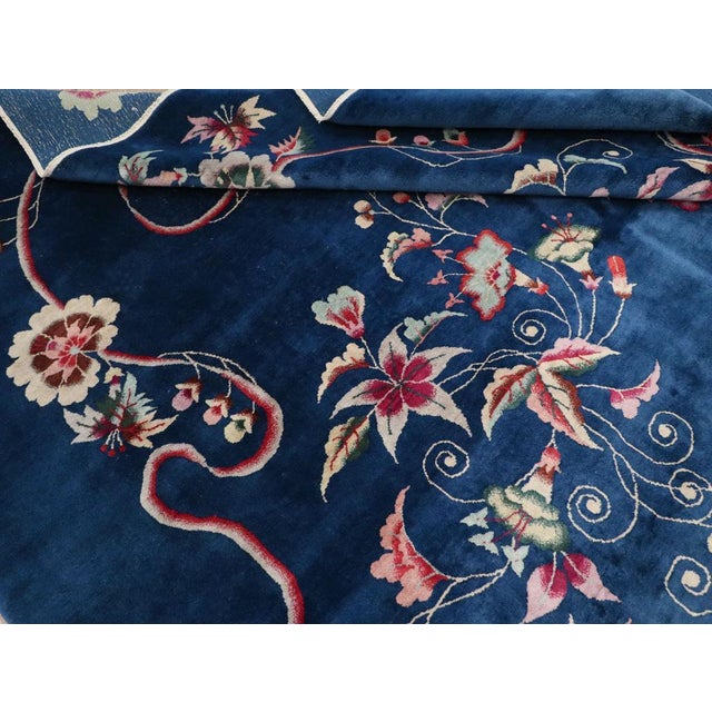 Burgundy Galerie Shabab Collection Mid-20th Century Chinese Art Deco Room Size Carpet For Sale - Image 8 of 8