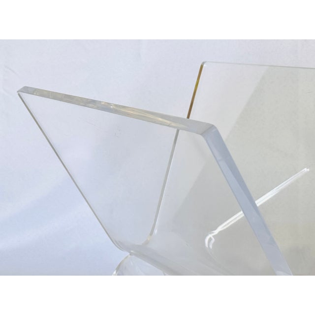 Transparent Mid 20th Century Lucite Magazine Holder For Sale - Image 8 of 15
