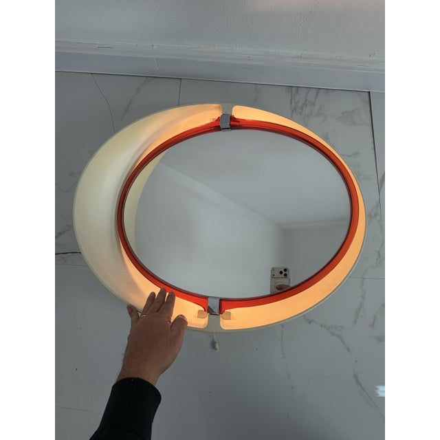 Italian Space Age Adjustable and Backlit Mirror from Allibert, 1970s For Sale - Image 4 of 18