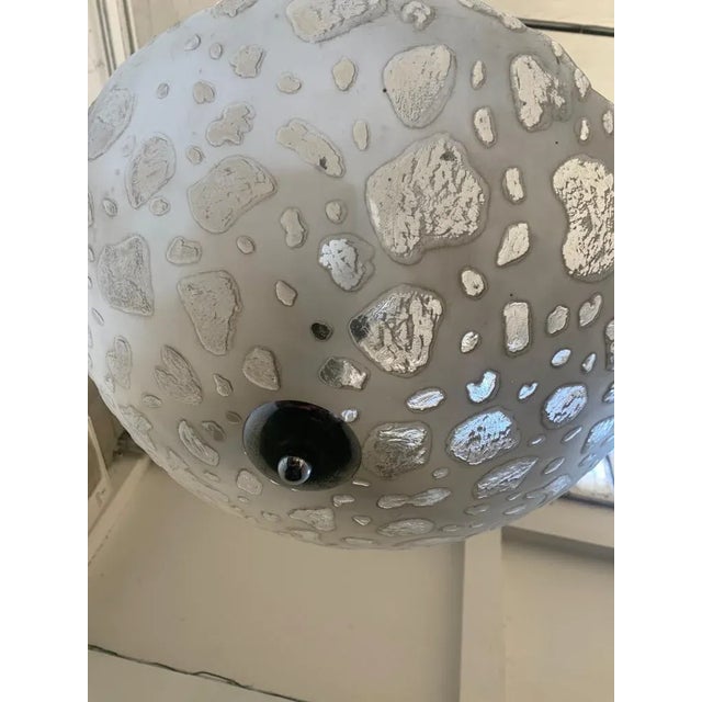 White Satin Glass Chandelier with Irregular Bubbles For Sale - Image 8 of 10