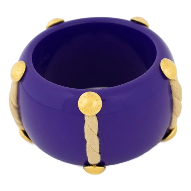 Louis Vuitton Blue Nautical Rope Bangle Bracelet Cruise 2010 Gold Grommets For Sale