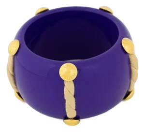 Louis Vuitton Blue Nautical Rope Bangle Bracelet Cruise 2010 Gold Grommets