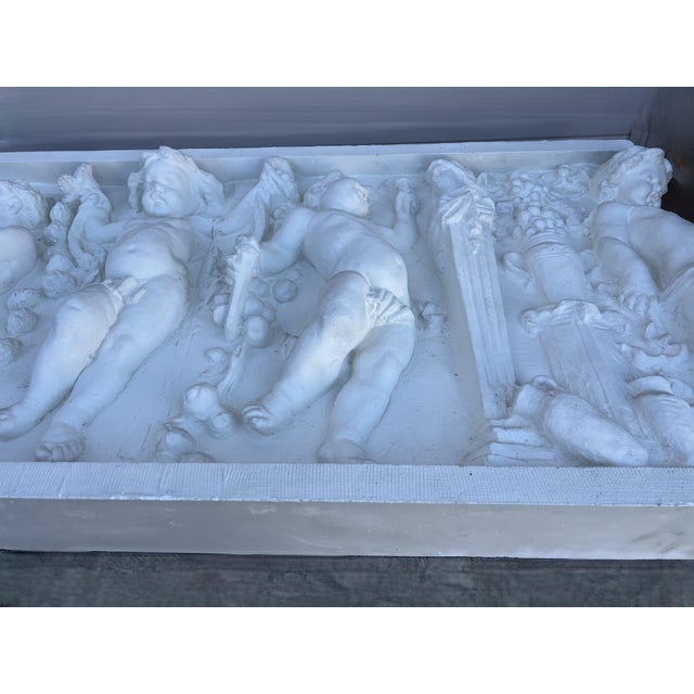 Neoclassical Mid 20th Century Neoclassical Cherub Frieze Sculpture White For Sale - Image 3 of 10