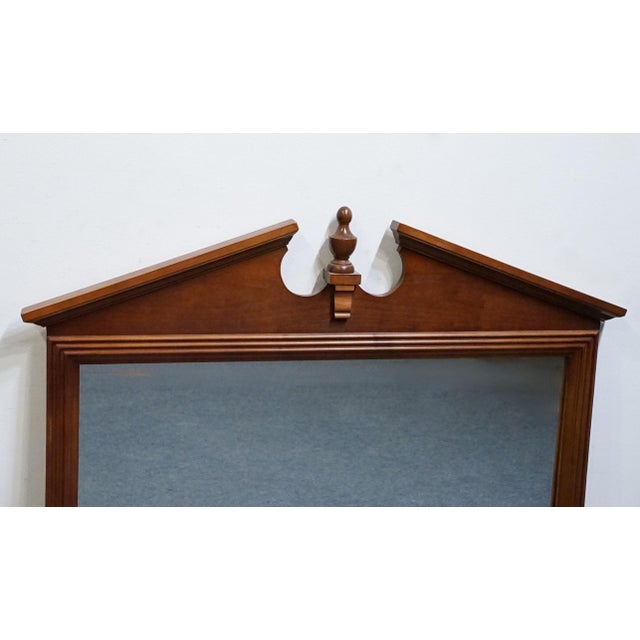 Broyhill Broyhill Furniture Cherry Early American Traditional Style 47" Pediment Mirror 1816-6597-36 For Sale - Image 4 of 8