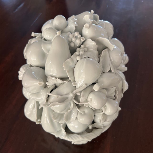 Mid 20th Century John Rosseli Antiques Italian Fine Blanc De Chine Porcelain Fruit Basket Centerpiece For Sale - Image 5 of 12