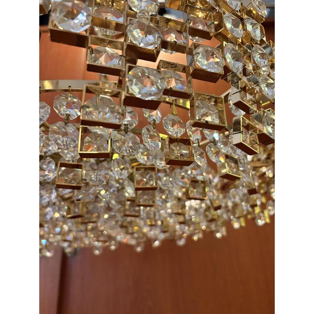 Brass and Crystal Glass Chandelier from Palwa, 1970s, in Very Good conditions. Designed 1970 to 1979 I have official proof...