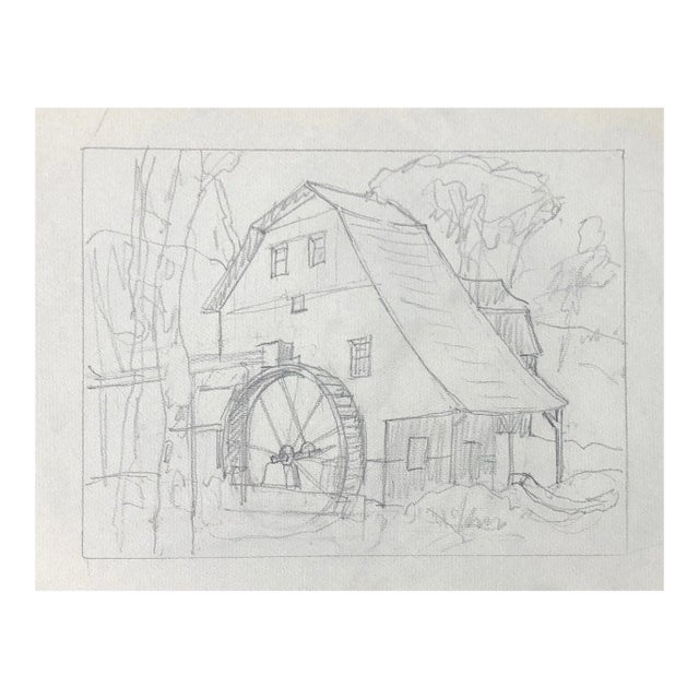 1950s Norman Kent Mill Americana Sketch Drawing For Sale