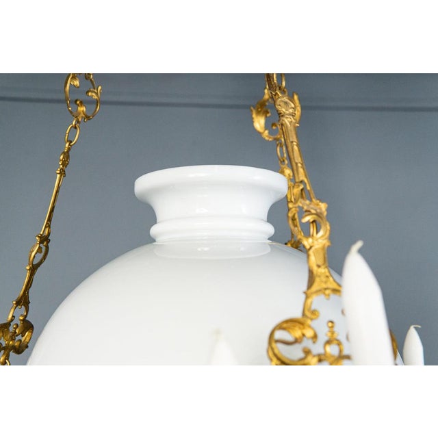 Ceramic White Majolica Chandelier, Early 1900s For Sale - Image 7 of 18