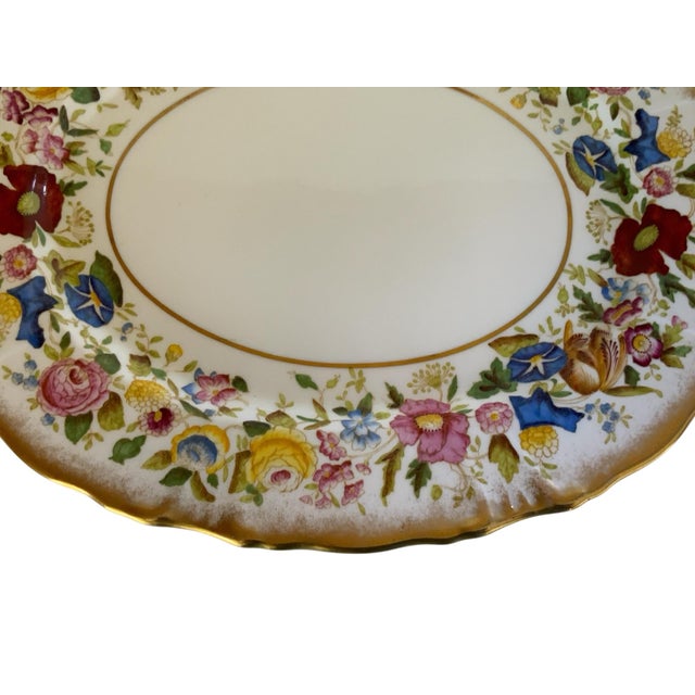 1940s Vintage Hammersley "Queen Anne" Bone China 13.5" Oval Serving Platter Made in England 1940s-1950s For Sale - Image 5 of 7