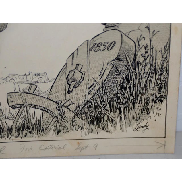 Drawing/Sketching Materials Fred Lundy Ca Great Depression Cartoon Illustration C.1938 * For Sale - Image 7 of 9
