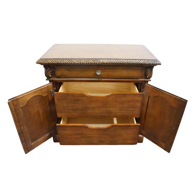 Ashley Furniture Casa Mollino Pecan Rustic European 36" Three Drawer Cabinet Nightstand B543-93 For Sale In Kansas City - Image 6 of 14